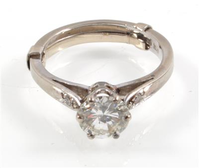 Diamantdamenring zus. ca. 1,10 ct - Diamanten und exklusive Farbsteinvarietäten