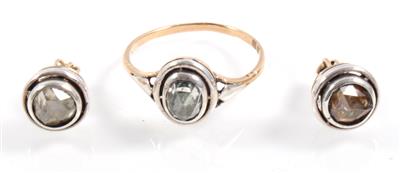 Diamantrauten Damenschmuckgarnitur zus. ca. 0,80 ct - Jewellery