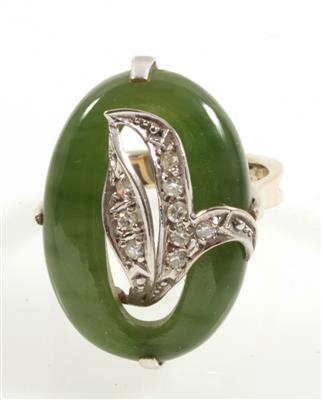 Diamant Nephrit Ring - Jewellery