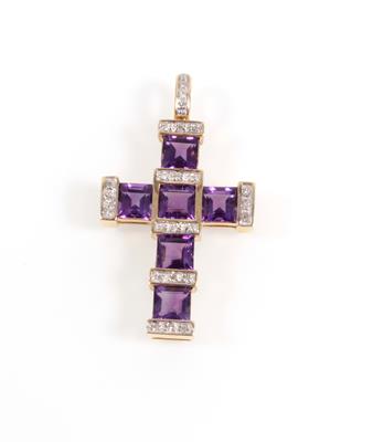 Achtkantdiamant Amethystkreuz - Jewellery