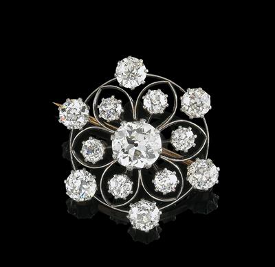 Altschliffdiamant Brosche zus. ca. 6,60 ct - Jewellery