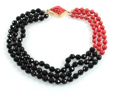 Korallen Onyxcollier - Jewellery