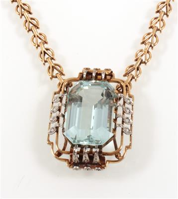 Aquamarincollier ca. 23 ct - Gioielli