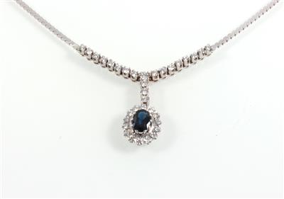 Brillant Saphircollier zus. ca. 1,60 ct - Jewellery