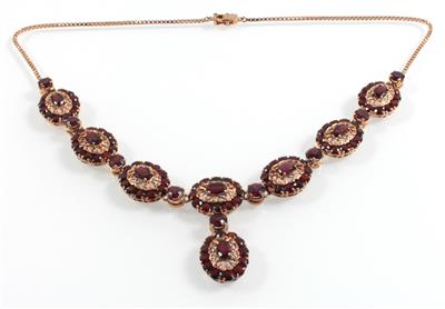 Granatcollier - Schmuck