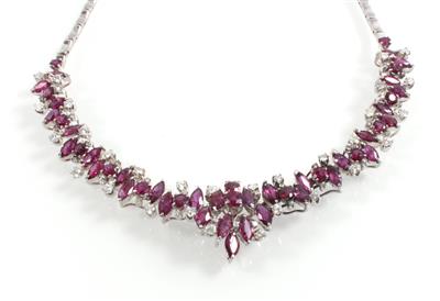 Rubin Diamantcollier zus. ca. 14,50 ct - Jewellery