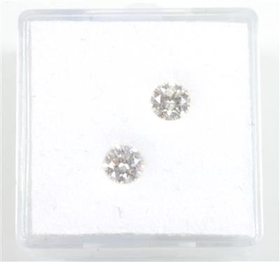 Zwei lose Brillanten zus. 0,71 ct - Exklusive Diamanten und Farbsteine