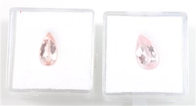 Zwei lose Morganite zus. 3,26 ct - Exklusive Diamanten und Farbsteine