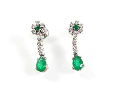 Smaragd Brillantohrstecker - Jewellery