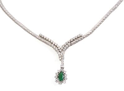 Brillant Smaragdcollier - Exklusive Diamanten und Farbsteine