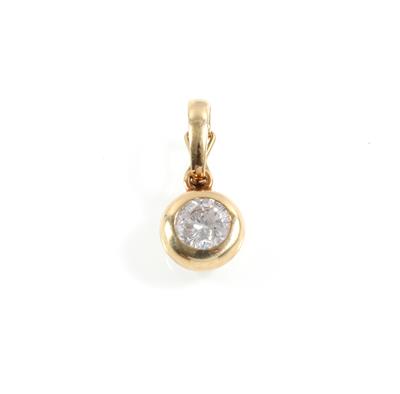 Brillant Solitäranhänger ca. 0,90 ct - Exklusive Diamanten und Farbsteine