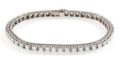 Brillantarmband zus. ca. 7 ct - Exklusive Diamanten und Farbsteine