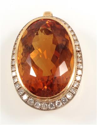 Diamant Citrinanhänger - Exklusive Diamanten und Farbsteine