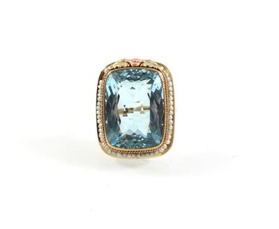 Aquamarinring ca. 23 ct - Klenoty