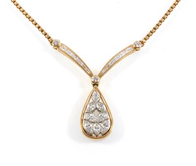 Diamantcollier zus. ca. 2,20 ct - Klenoty