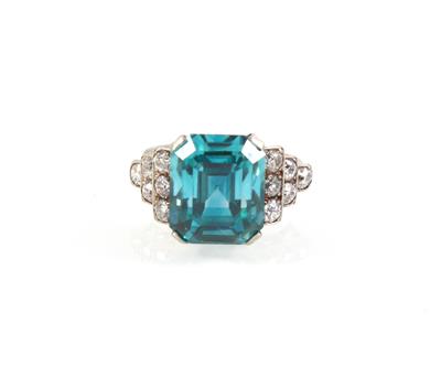 Altschliffbrillant Zirkonring - Exklusive Diamanten und Farbsteine
