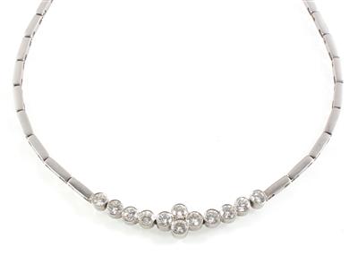 Brillantcollier zus. 2,63 ct - Exklusive Diamanten und Farbsteine