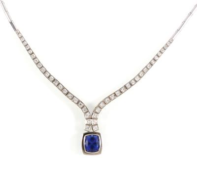 Tansanit Brillantcollier - Exklusive Diamanten und Farbsteine