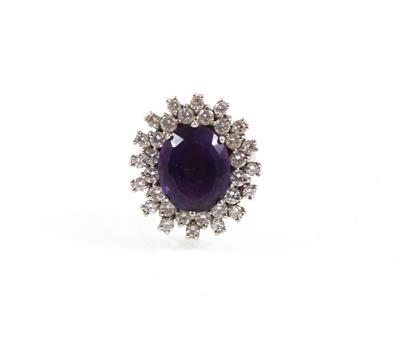 Brillant Amethystring - Exklusive Diamanten und Farbsteine