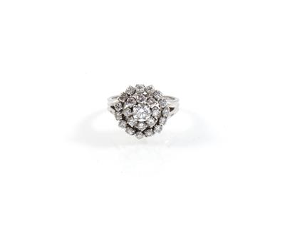 Brillantring zus. ca. 1,30 ct - Exklusive Diamanten und Farbsteine