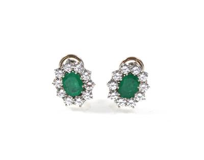Brillant Smaragdohrclips - Jewellery
