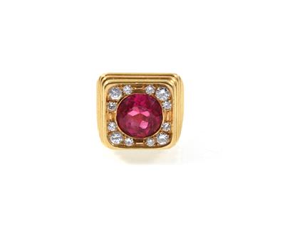 Rubellit Brillant Ring ca. 3,20 ct - Jewellery