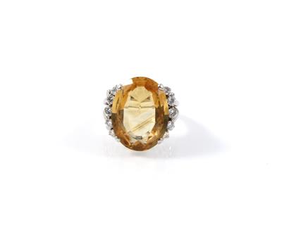 Brillant Citrin Ring - Klenoty