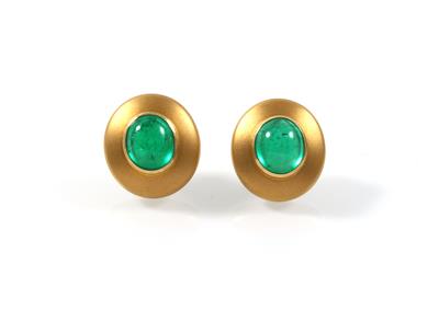 Smaragdcabochon Ohrclips - Jewellery