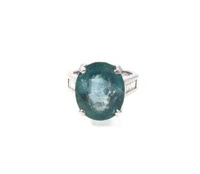 Unbehandelter Natural Greenish Blue Saphirring ca. 18,02 ct - Exklusive Diamanten und Farbsteine