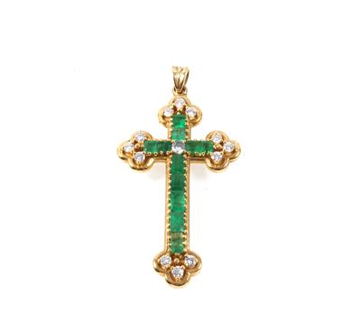 Brillant Smaragdkreuz - Jewellery