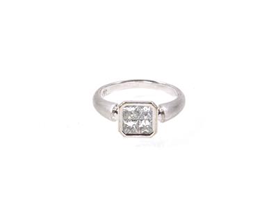 Diamantring zus. ca. 1,05 ct - Exklusive Diamanten und Farbsteine