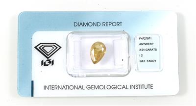 Fancy Oliv Greenish Yellow Natural Color Diamant 2,01 ct - Exklusive Diamanten und Farbsteine