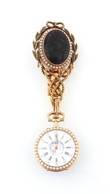 Dekorative Damentaschenuhr mit Chatelaine - Uhren und Herrenaccessoires