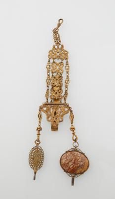 Chatelaine mit 2 Schlüsseln - Uhren u. Herrenaccessoires