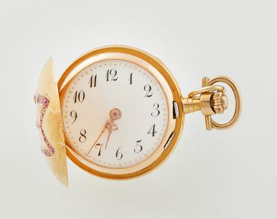 Lady’s purse watch with old-cut diamonds and synthetic corundums - Orologi e accessori da uomo