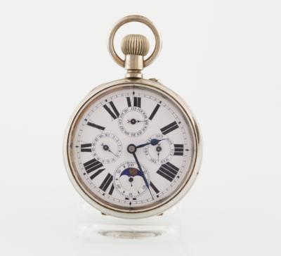 Große Taschenuhr mit Vollkalender und Mondphase, um 1890 - Watches & Men Accessories