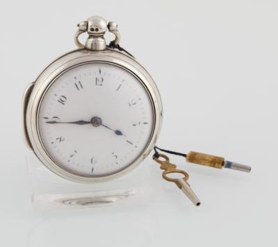 Englische Taschenuhr, mit Übergehäuse, um 1840 - Uhren u. Herrenaccessoires