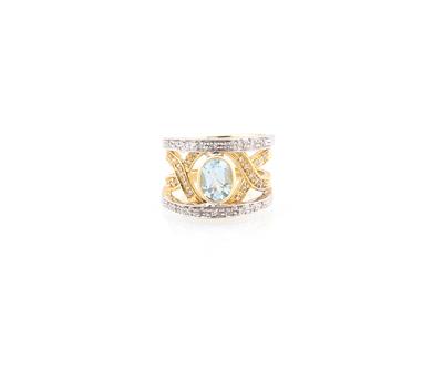 Diamant Aquamarinring - Gioielli