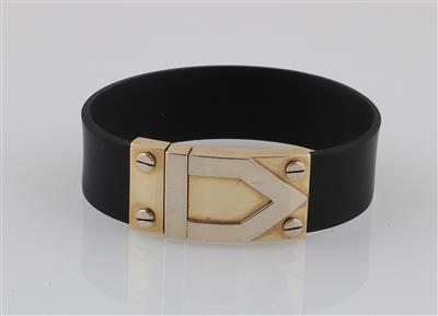 Kautschuk-Armband mit Goldschließe - Schmuck