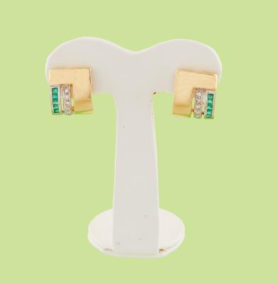 Brillant Smaragdohrclips - Jewellery