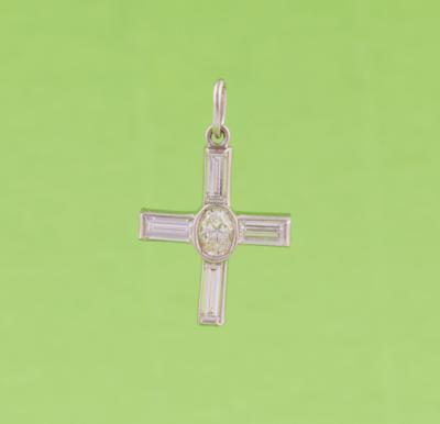 Diamant Kreuzanhänger zus. ca. 0,85 ct - Schmuck