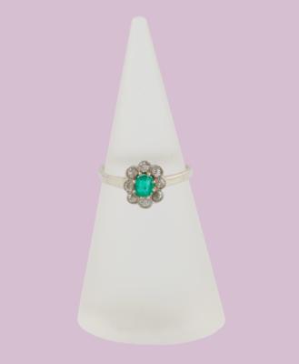 Diamant Smaragd Ring - Gioielli