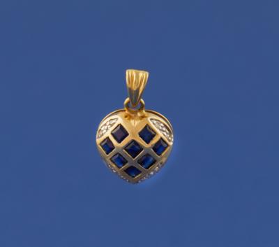 Diamant Saphir Herzanhänger - Jewellery