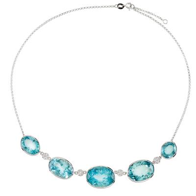An aquamarine and brilliant necklace - Jewellery