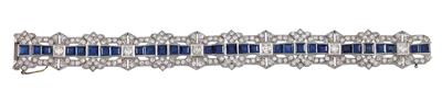 A bracelet set with untreated sapphires, total weight ca. 13 ct, - Klenoty