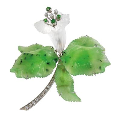 A brilliant and gemstone brooch "Orchid" - Jewellery