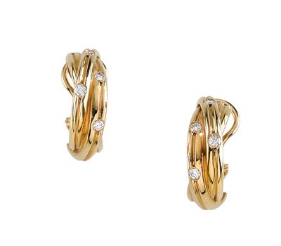Cartier – A pair of brilliant ear clips, total weight 0,40 ct - Klenoty