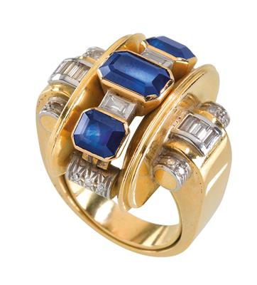Clerc – A diamond and sapphire ring - Klenoty