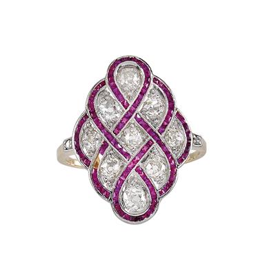 A diamond and ruby ring - Jewellery