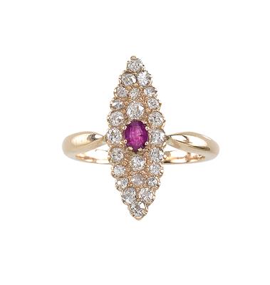 A diamond and ruby ring - Jewellery